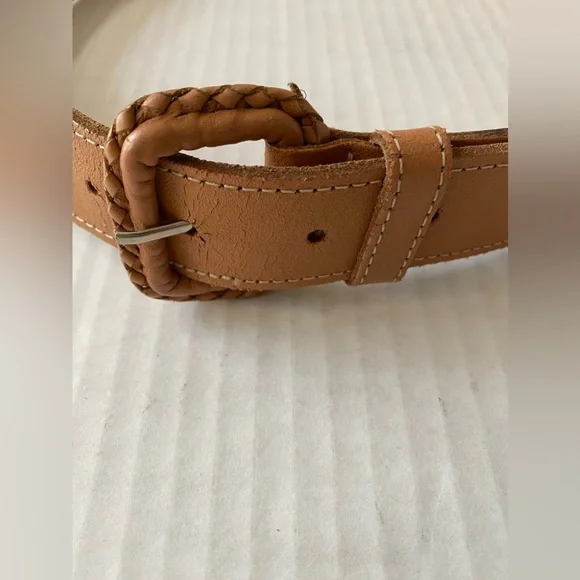 Vintage Omega Guatemalan Mayan Cotton Leather Belt Womens Size M Colorful Tribal - Picture 9 of 10